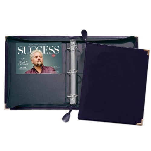 Zippered 1.5" D Ring Binder-Polished-Navy