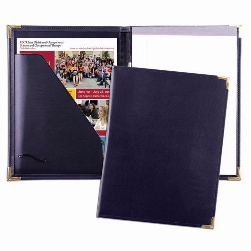 Stitched Letter Folder-Polished-Navy