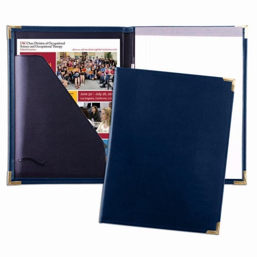 Stitched Letter Folder-Matte-Navy