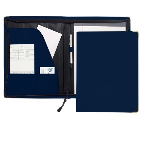 Prestige Letter Zipper Folder-Matte-Navy