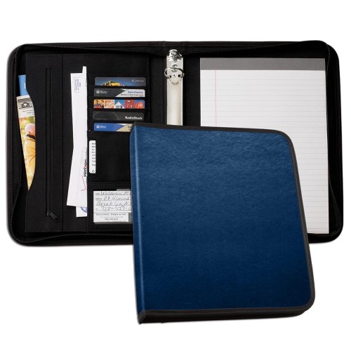 Tribeca 1" Zipper Ring Binder-Matte-Navy