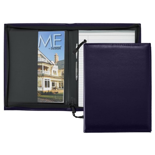 Economy Zipper Portfolio-Polished-Navy Economy Zipper Portfolio-Polished-Navy