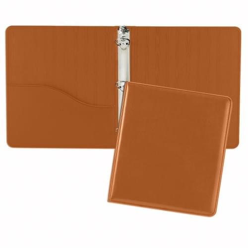 Grainedge 1/2" Ring Binder-Faux Leather Vinyl-Brown
