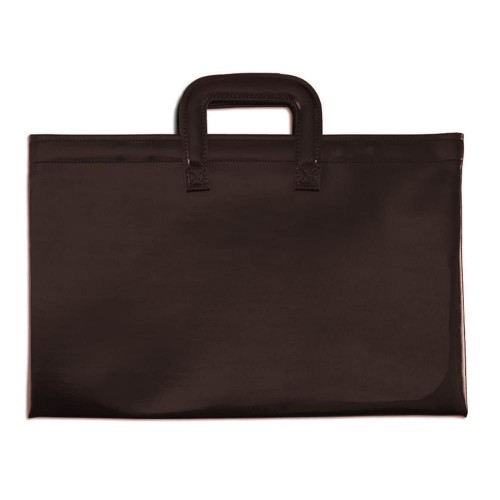 Briefcase with Luggage Handles-Faux Leather Vinyl-Brown Briefcase with Luggage Handles-Faux Leather Vinyl-Brown