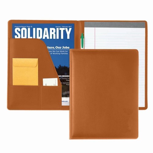 Grainedge Letter Folder-Faux Leather Vinyl-Brown