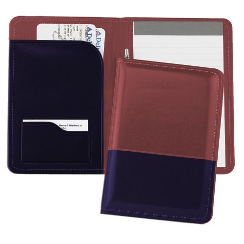 Duplex Junior Folder-Faux Leather Vinyl-Burgundy / Navy Duplex Junior Folder-Faux Leather Vinyl-Burgundy / Navy