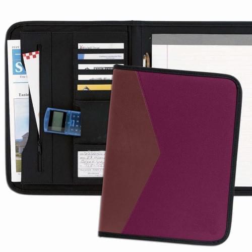 Tribeca 2-Tone Letter Folder-Matte-Burgundy / Burgundy