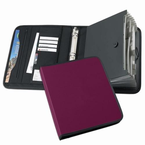 Tribeca-Accordion Ring Binder-Nylon-Burgundy