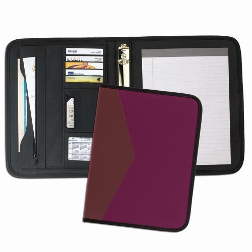Tribeca Dual Tone 1" Ring Binder-Matte-Burgundy / Burgundy