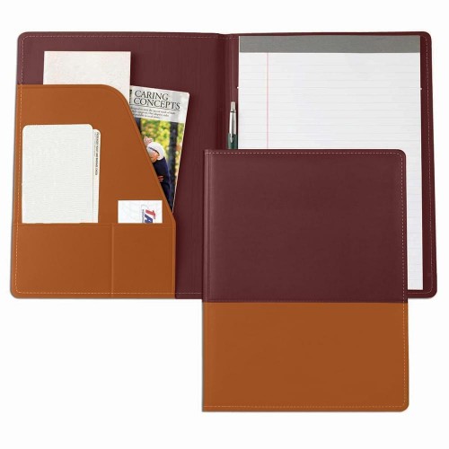 Duplex Letter Folder-Matte-Burgundy / Tan