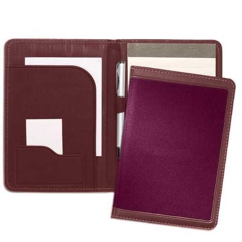 Edge Embroidered Junior Folder-Matte-Burgundy / Burgundy