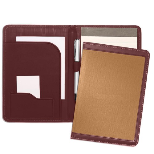 Edge Embroidered Junior Folder-Matte-Burgundy / Tan Edge Embroidered Junior Folder-Matte-Burgundy / Tan