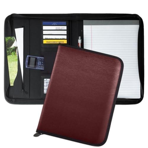 Tribeca Letter Zipper Portfolio-Matte-Burgundy