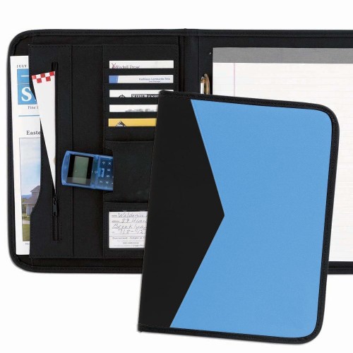 Tribeca 2-Tone Letter Folder-600 Denier Nylon and Faux Leather Vinyl-Columbia / Black