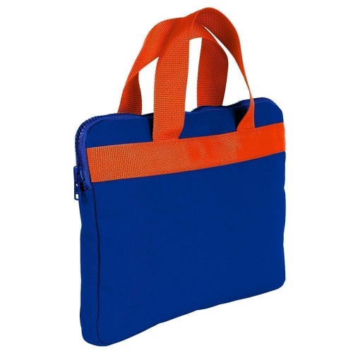 USA Made Nylon Poly Business Cases, Royal Blue-Orange, DJAV319P00