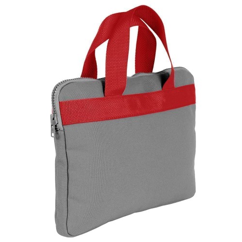 USA Made Nylon Poly Business Cases, Grey-Red, DJAV319P12