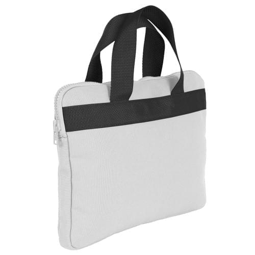USA Made Nylon Poly Business Cases, White-Black, DJAV319P3R