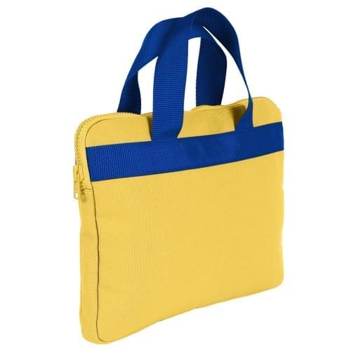 USA Made Nylon Poly Business Cases, Gold-Royal Blue, DJAV319P43
