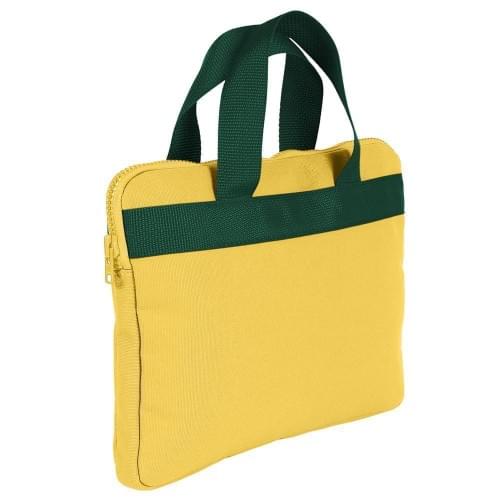 USA Made Nylon Poly Business Cases, Gold-Hunter Green, DJAV319P4V