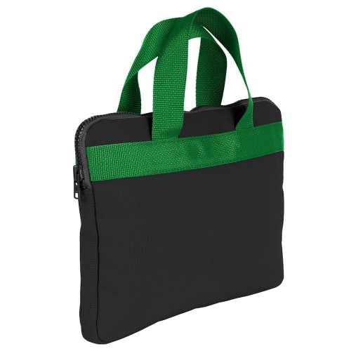 USA Made Nylon Poly Business Cases, Black-Kelly Green, DJAV319POW
