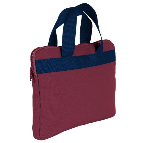 USA Made Nylon Poly Business Cases, Burgundy-Navy, DJAV319PQZ