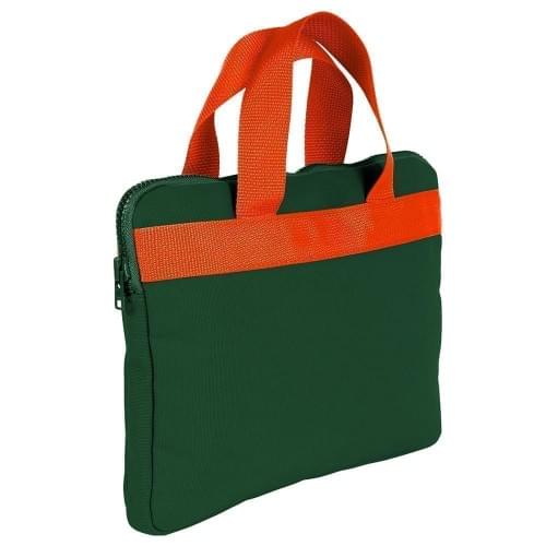 USA Made Nylon Poly Business Cases, Hunter Green-Orange, DJAV319PS0