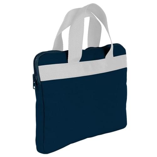 USA Made Nylon Poly Business Cases, Navy-White, DJAV319PW4