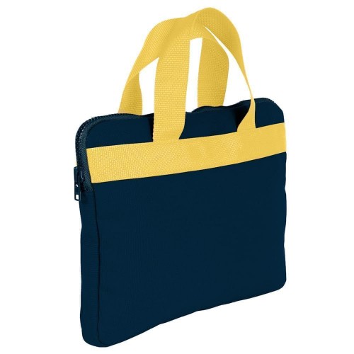 USA Made Nylon Poly Business Cases, Navy-Gold, DJAV319PW5