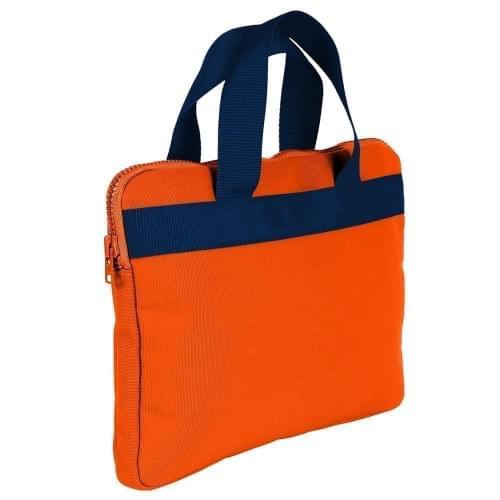 USA Made Nylon Poly Business Cases, Orange-Navy, DJAV319PXZ