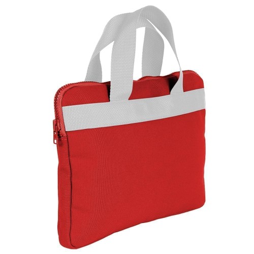 USA Made Nylon Poly Business Cases, Red-White, DJAV319PZ4