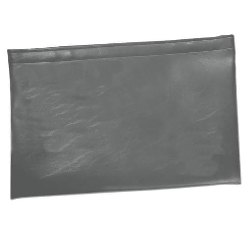 Stitched Briefcase-Faux Leather Vinyl-Gray