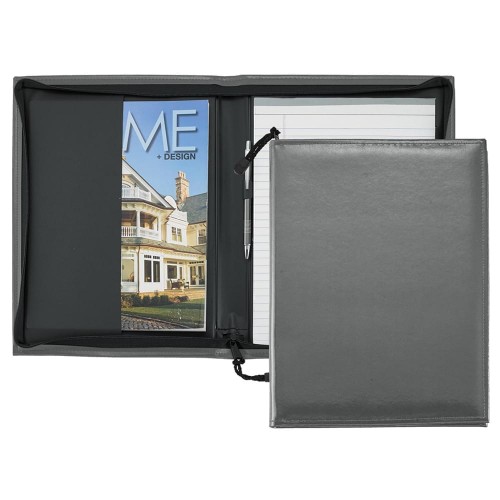 Economy Zipper Portfolio-Polished-Gray