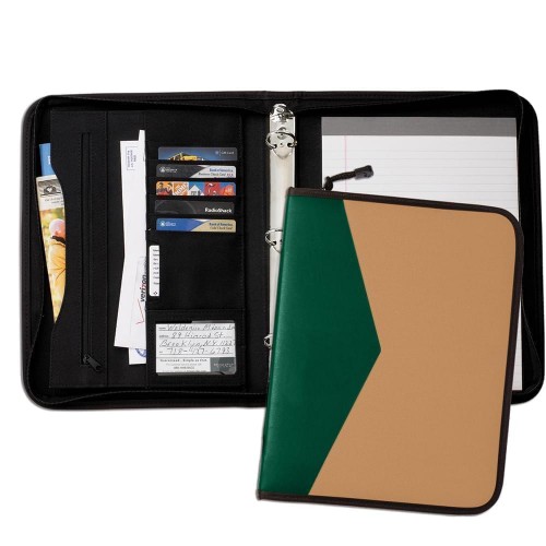 Tribeca Dual Tone 1" Zipper Ring Binder-Matte-Hunter / Tan Tribeca Dual Tone 1" Zipper Ring Binder-Matte-Hunter / Tan