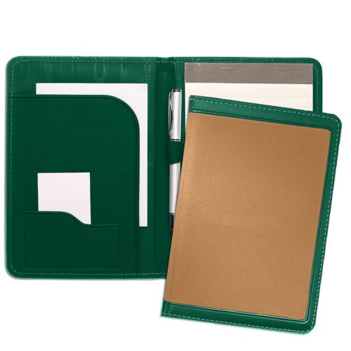 Edge Embroidered Junior Folder-Matte-Hunter / Tan