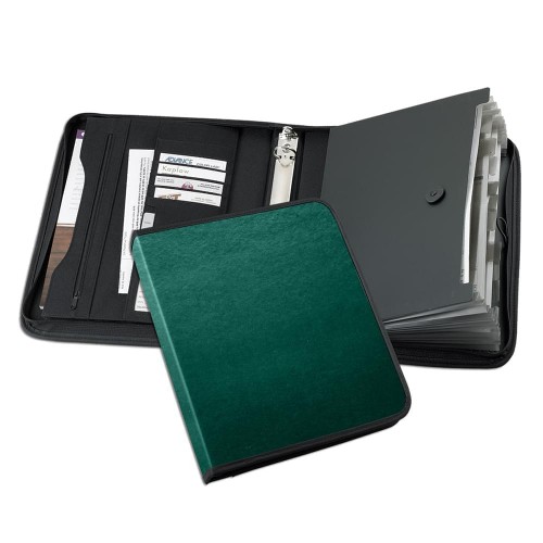 Tribeca Accordion Zipper Ring Binder-Polished-Hunter