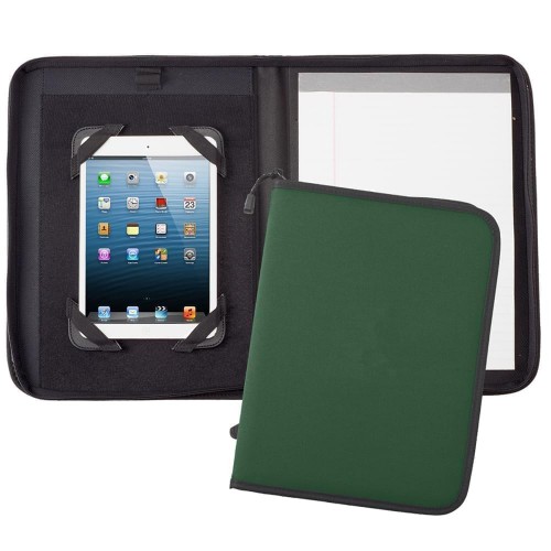 Tribeca Tablet Folio with Zipper Closure-Nylon-Hunter