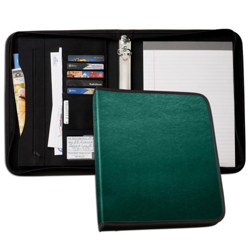 Tribeca 1" Zipper Ring Binder-Polished-Hunter