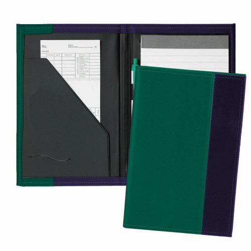 Manhattan Junior Folder-Faux Leather Vinyl-Hunter Green / Navy