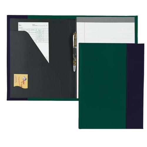 Manhattan Letter Folder-Faux Leather Vinyl-Hunter Green / Navy