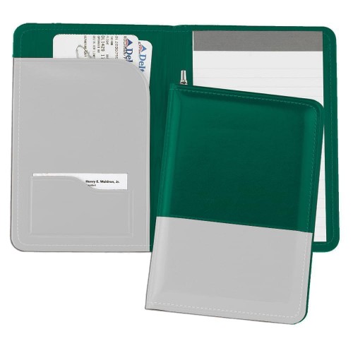 Duplex Junior Folder-Faux Leather Vinyl-Hunter Green / White