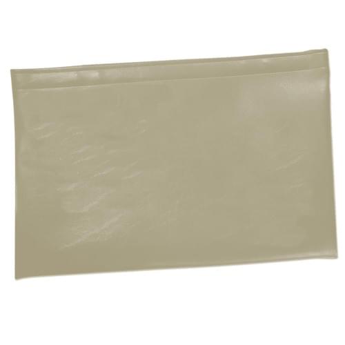 Stitched Briefcase-Faux Leather Vinyl-Ivory