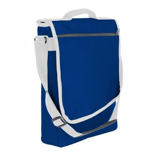 USA Made Nylon Poly Laptop Bags, Royal Blue-White, LHCBA29A04
