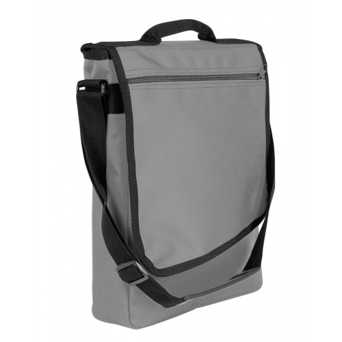 USA Made Nylon Poly Laptop Bags, Grey-Black, LHCBA29A1R