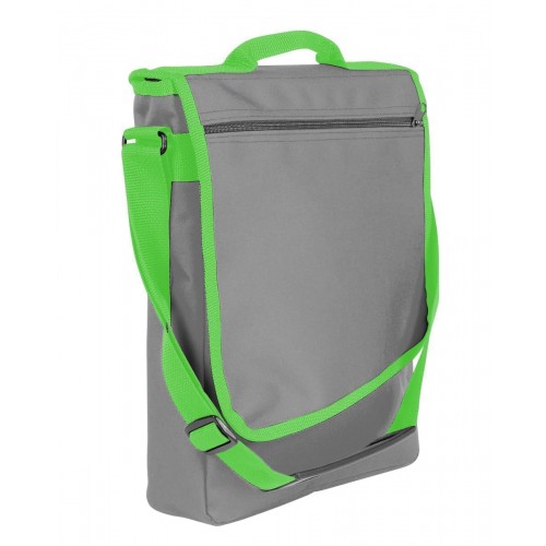 USA Made Nylon Poly Laptop Bags, Grey-Lime, LHCBA29A1Y