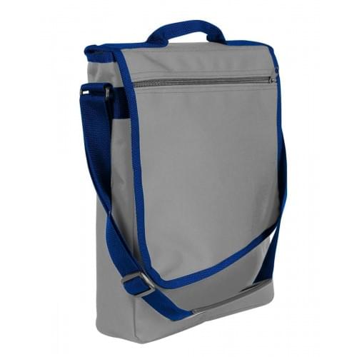 USA Made Nylon Poly Laptop Bags, Grey-Navy, LHCBA29A1Z