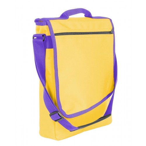 USA Made Nylon Poly Laptop Bags, Gold-Purple, LHCBA29A41