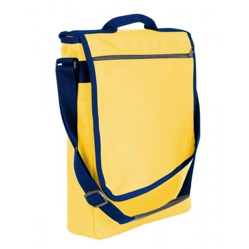 USA Made Nylon Poly Laptop Bags, Gold-Navy, LHCBA29A4Z