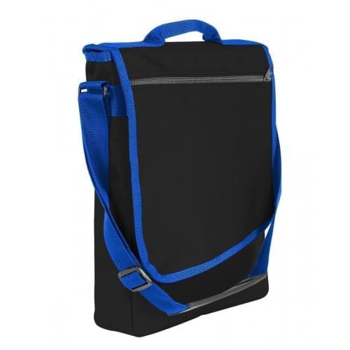USA Made Nylon Poly Laptop Bags, Black-Royal Blue, LHCBA29AO3