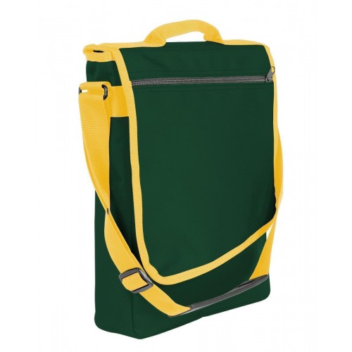 USA Made Nylon Poly Laptop Bags, Hunter Green-Gold, LHCBA29AS5 USA Made Nylon Poly Laptop Bags, Hunter Green-Gold, LHCBA29AS5