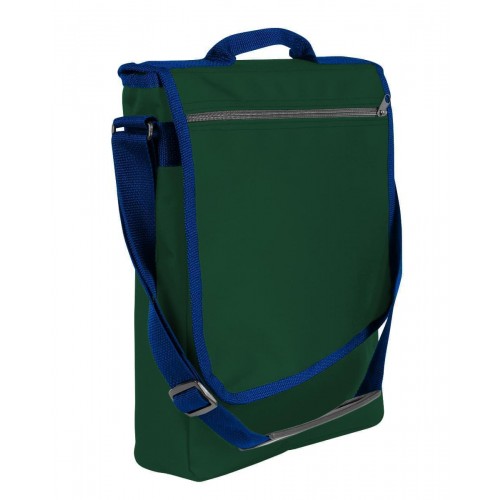 USA Made Nylon Poly Laptop Bags, Hunter Green-Navy, LHCBA29ASZ USA Made Nylon Poly Laptop Bags, Hunter Green-Navy, LHCBA29ASZ